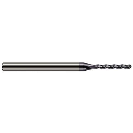 Harvey Tool 0.0150 in. 1/64 Cutter dia. x 1/8 in. Length of Cut Carbide Ball End Mill, 4 Flutes, AlTiN Coated 845515-C3